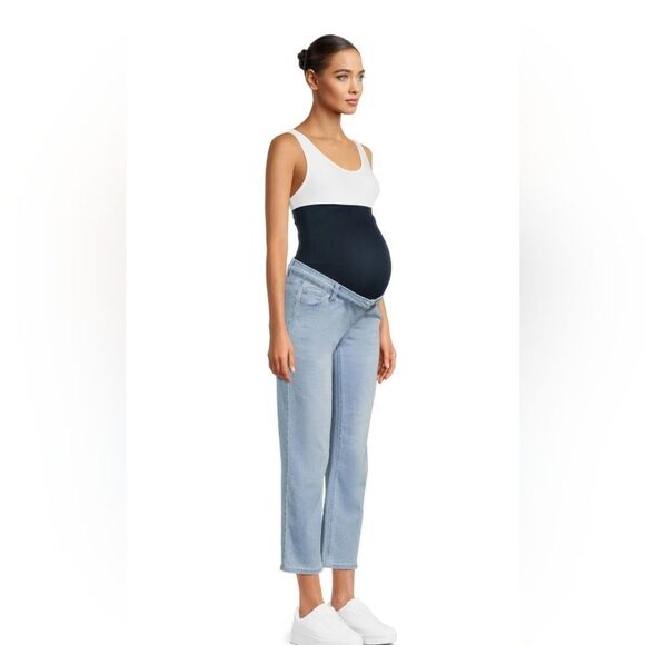 Nwt Time and Tru Women's Maternity Straight Jeans with Belly Band - Picture 1 of 7